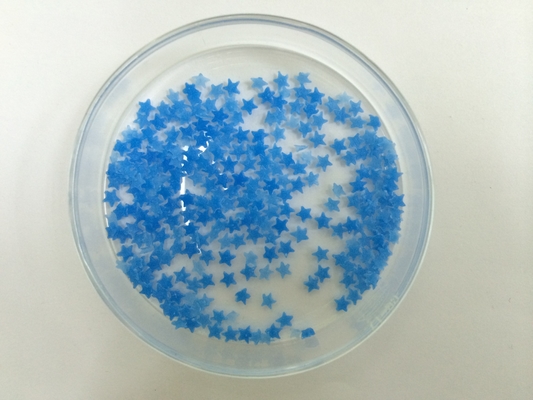 Blue star speckles for detergent powder